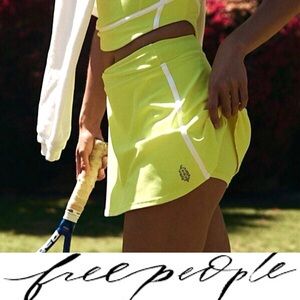 Free People Never Better Volley Skirt in Highlighter❤️ NWOT